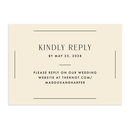 Vintage Hollywood URL RSVP Cards Linen Signature Standard