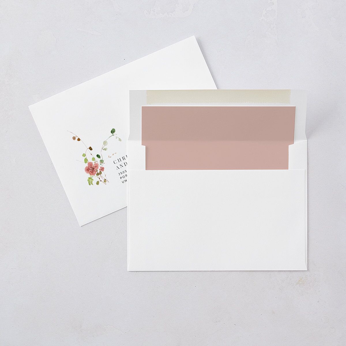 Delicate Wildflower Wedding Invitations Peach Pink Signature Blank No Standard