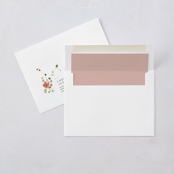 Delicate Wildflower Wedding Invitations Peach Pink Signature Blank No Standard