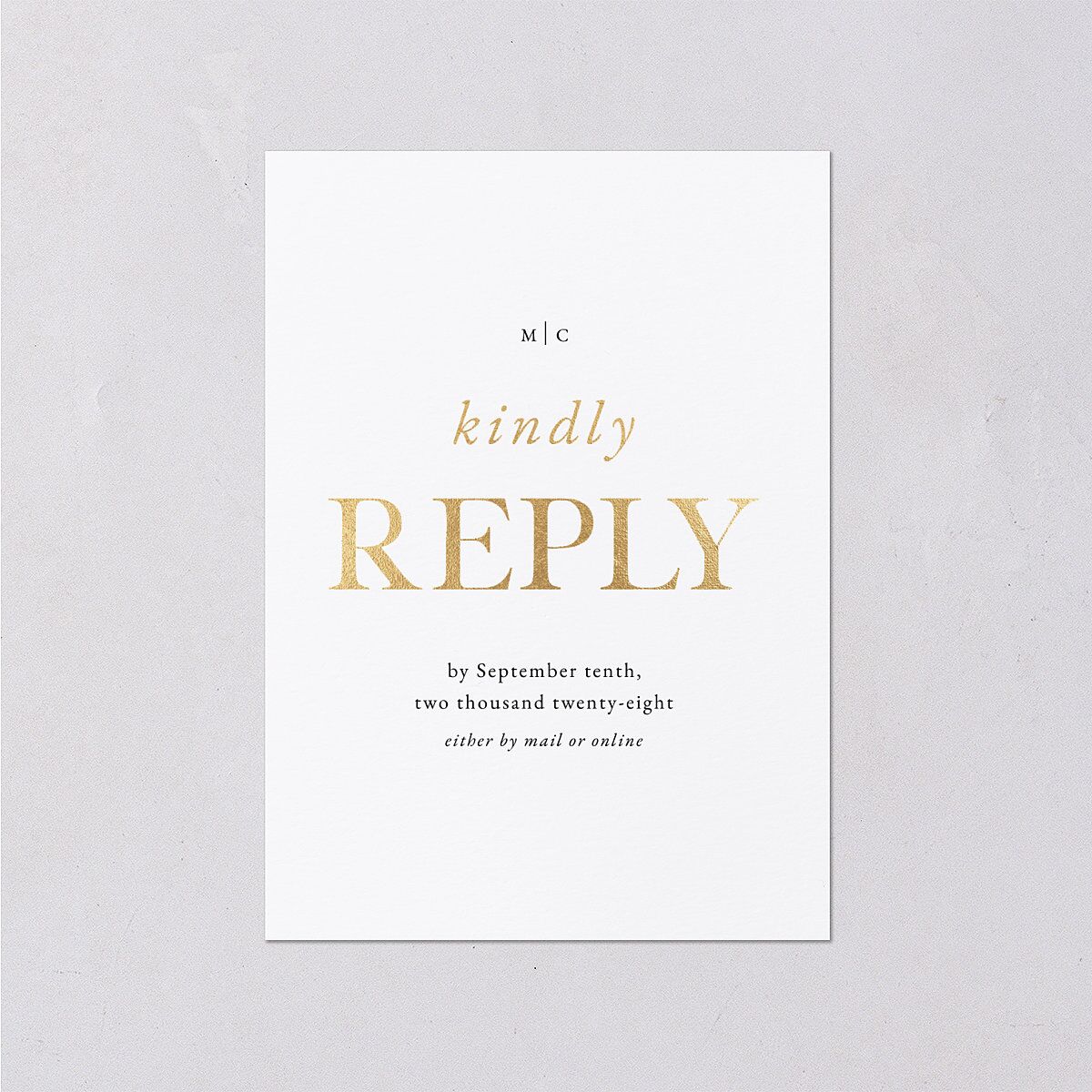 Classically Stated Wedding Response Cards — view 1