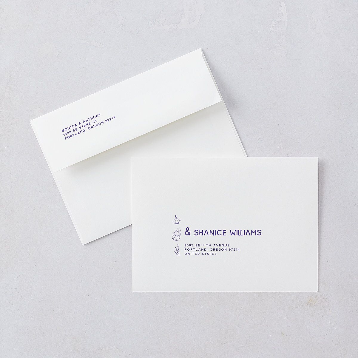 Hand Drawn Recipe Wedding Invitations Sapphire Signature Blank No Standard