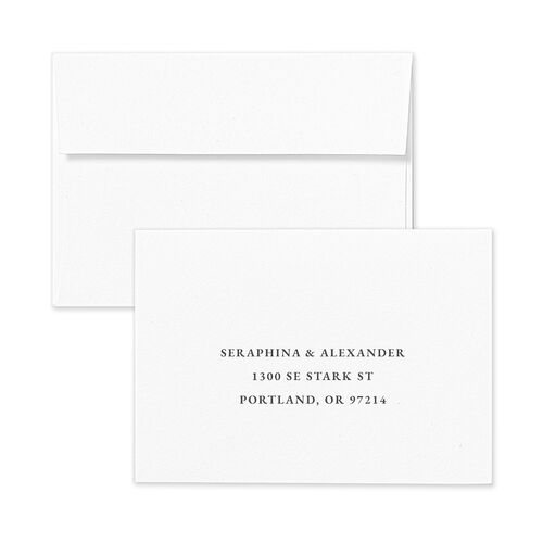 Botanical Initials Wedding Response Card Standard Envelopes White Standard Zinc Return Address Signature