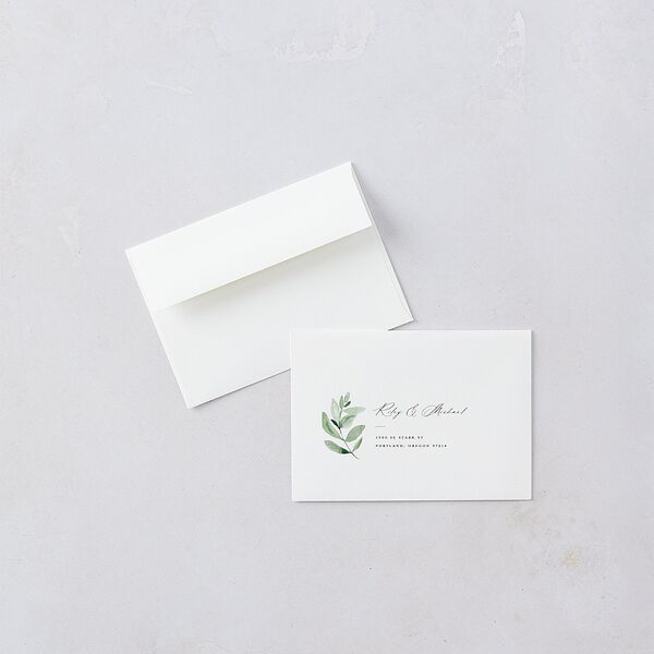 Gorgeous Greenery Wedding Response Cards Pure White Signature Standard