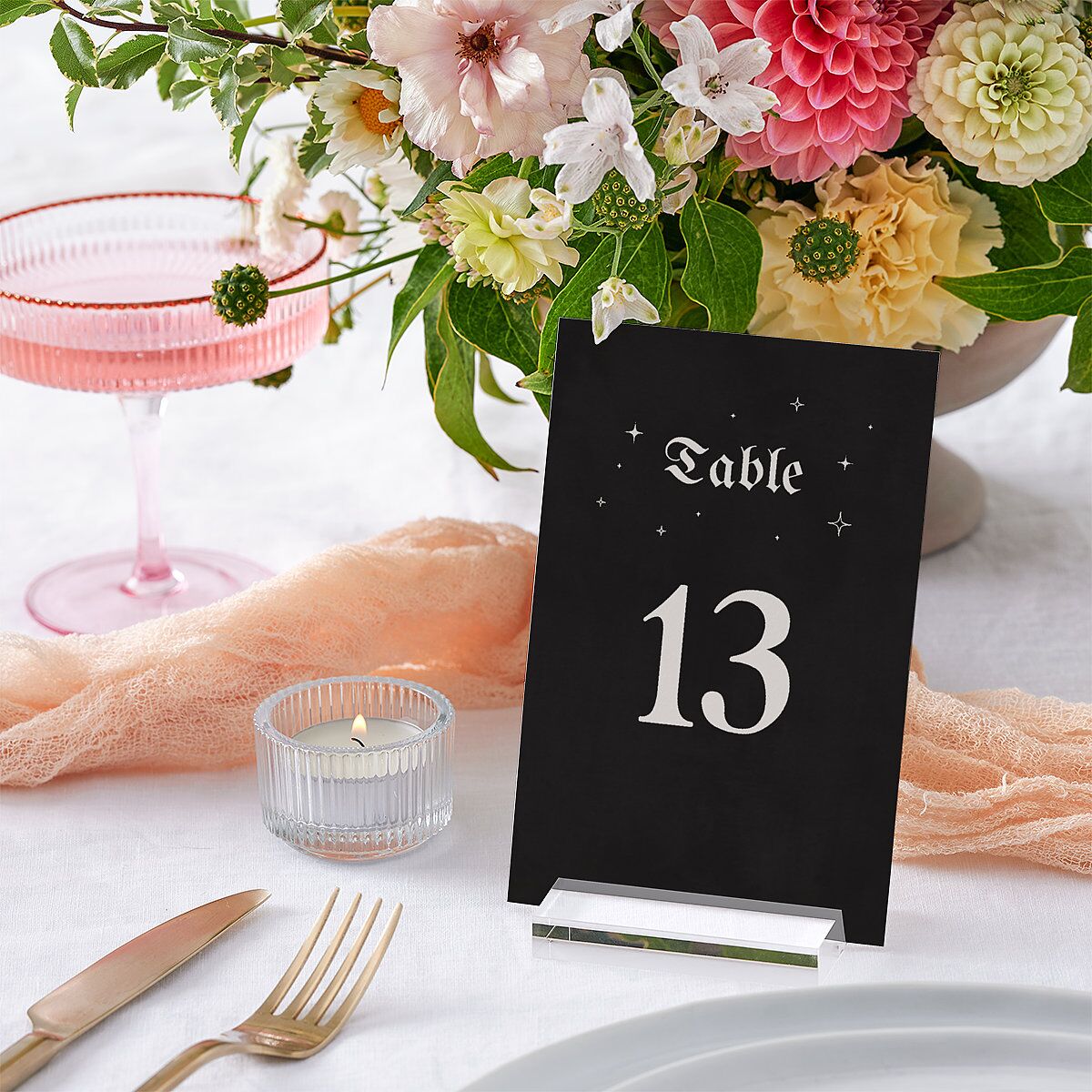 Moody Gothic Rose Table Numbers Midnight Signature