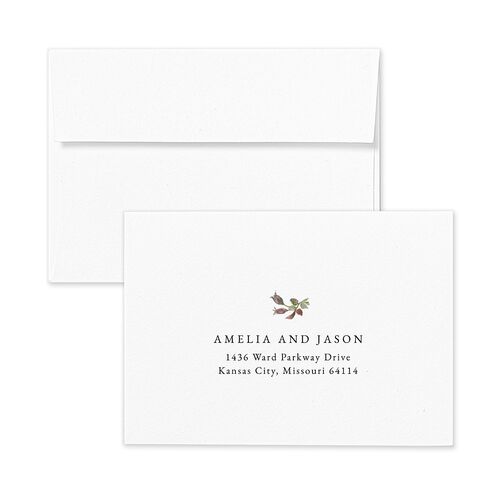 Minimal Floral Wedding Response Card Standard Envelopes White Amethyst Return Address Signature Standard