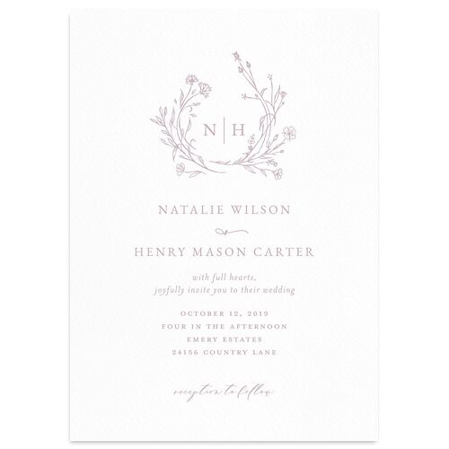 Natural Monogram Wedding Invitations Boysenberry Signature Blank No Standard