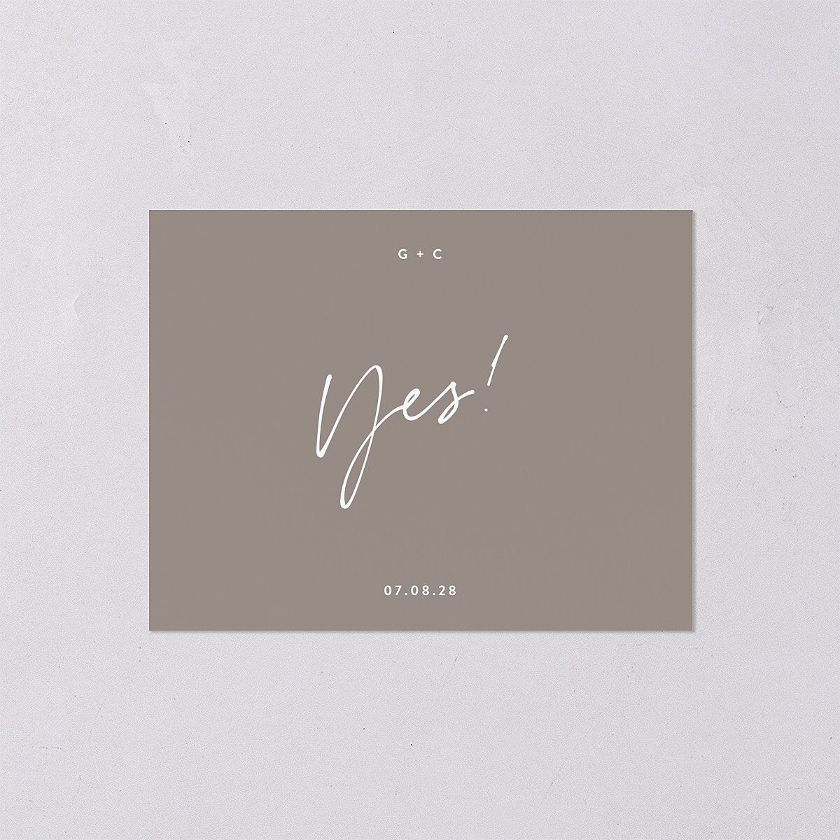 Written Names Save the Date Petite Cards Shadow Gray Signature smooth Blank No