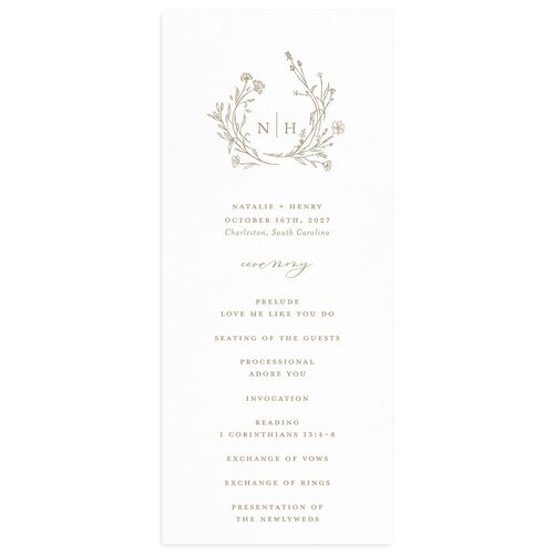Natural Monogram Wedding Programs Fawn Signature