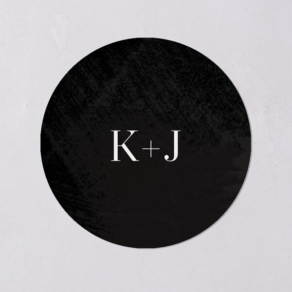 Painted Minimal Wedding Stickers Midnight Circle