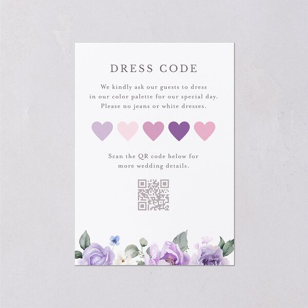 Elegant Floral Wedding Attire Cards Lilac Signature Standard
