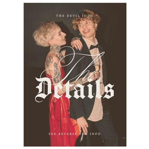 Til Death Gothic Photo Wedding Enclosure Cards Sand Signature Standard