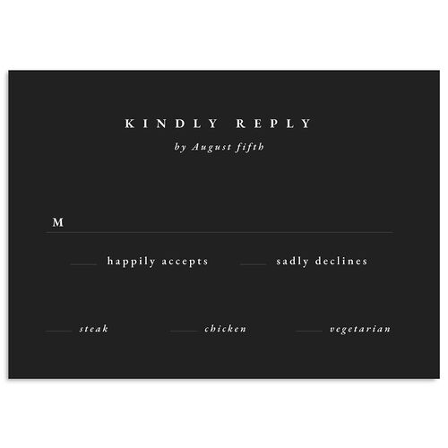 Ampersand Flourish Wedding Response Cards Charcoal Signature Standard