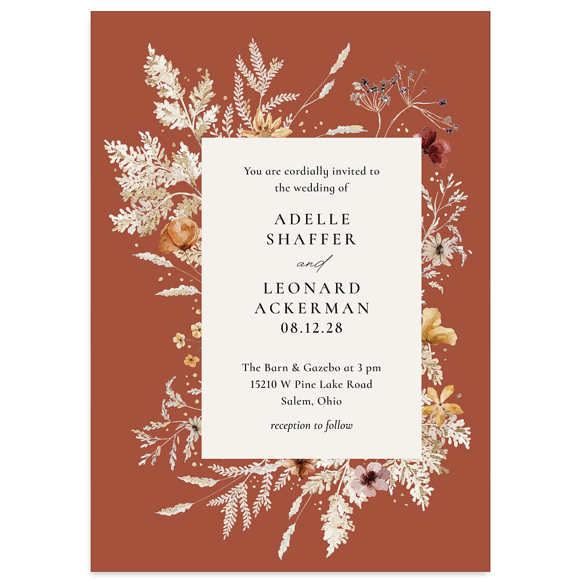 Dried Blooms Wedding Invitations