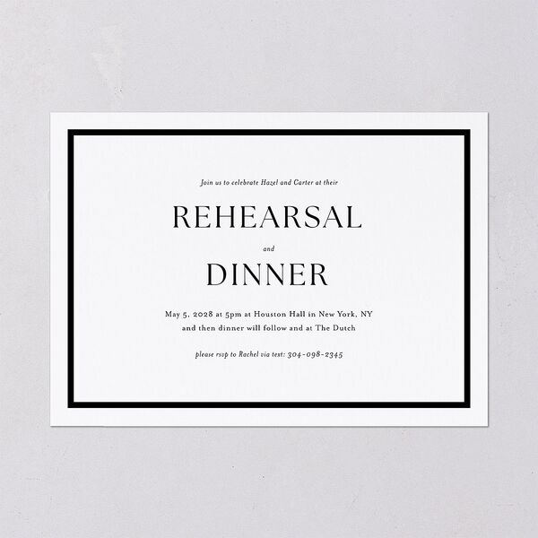 Simple Frame Rehearsal Dinner Invitations Pure White Signature Blank