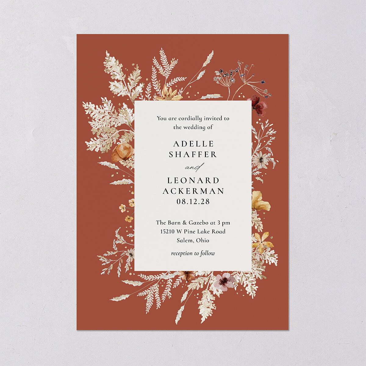 Dried Blooms Wedding Invitations — view 2