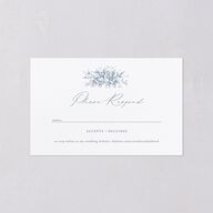 Antique Victorian Botanical All-in-One Wedding Invitations Dusty Blue Signature Light Both Recipient and Return Addresses No