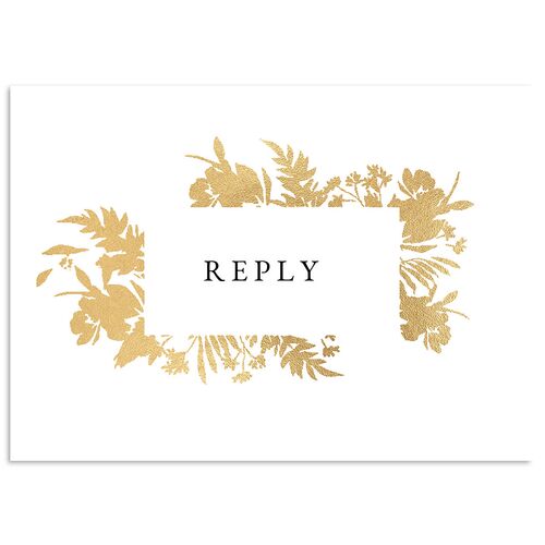 Glistening Garden Wedding Response Cards Gold Charcoal Signature Standard