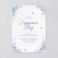 Elegant Rose Crest Engagement Party Invitations Sapphire Signature Blank Standard