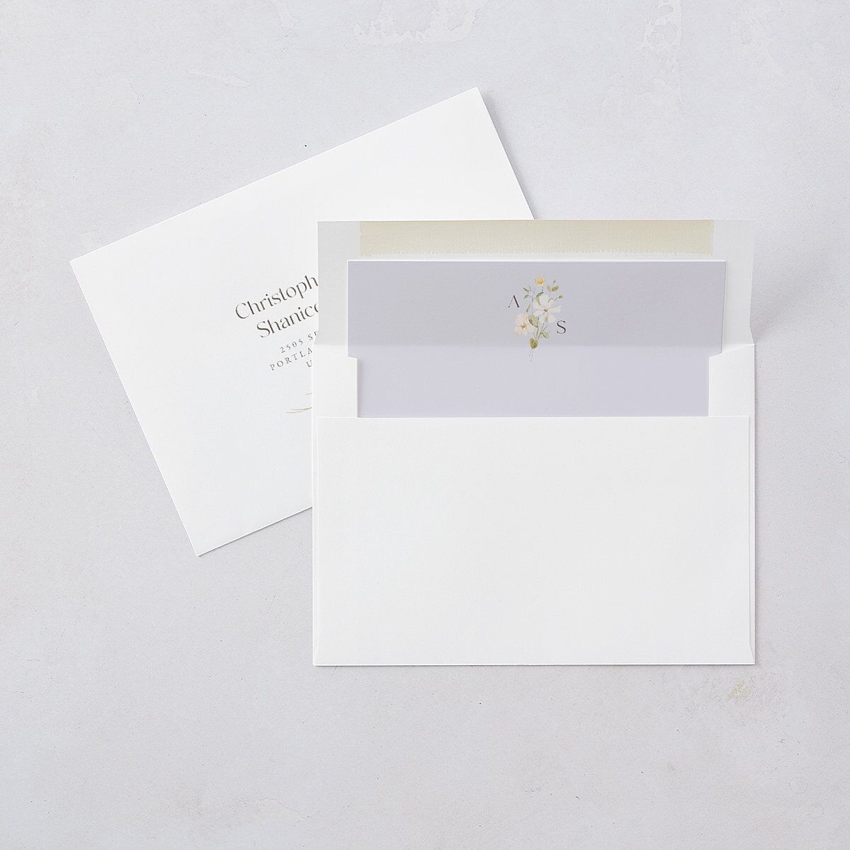 Wildflower Photo Save the Date Cards Lilac Signature smooth Blank No Standard
