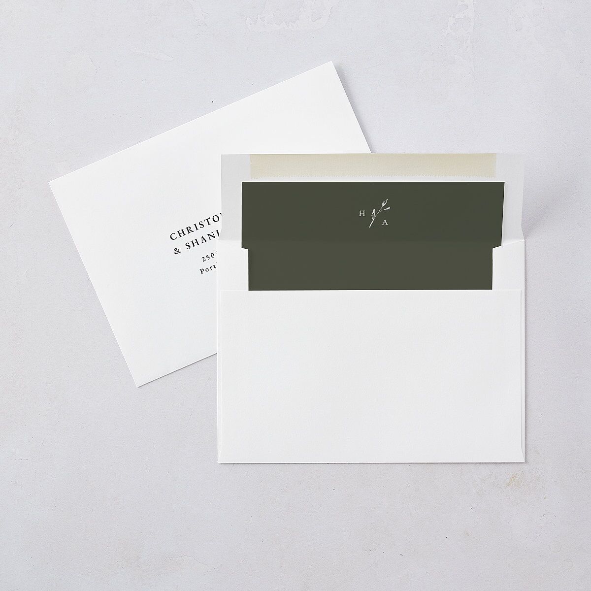 Shining Leaves Envelope Liners Dark Green Standard