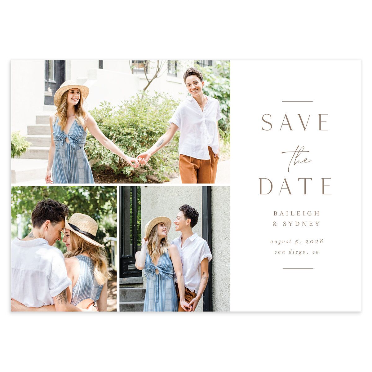 Side Panel Save the Date Cards