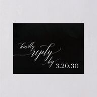 Painted Minimal Wedding Response Cards Midnight Signature Standard