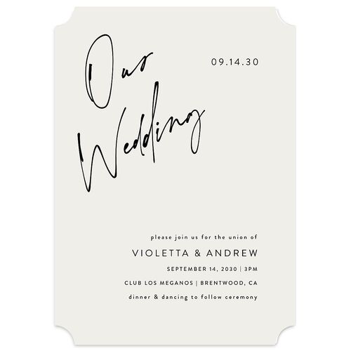 Signed Wedding Invitations Licorice Signature Blank No Ticket
