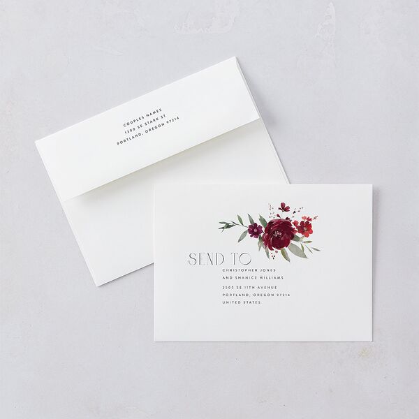 Beloved Union Save The Date Cards Merlot Signature smooth Blank No