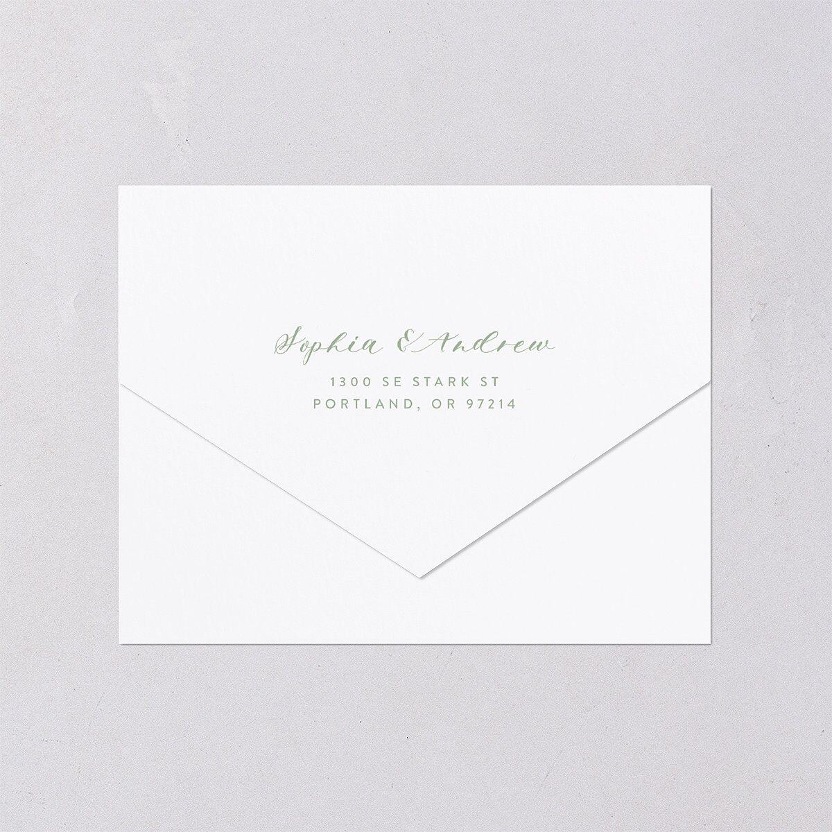 Leafy Ampersand All-in-One Wedding Invitations Eucalyptus Signature Light Both Recipient and Return Addresses No