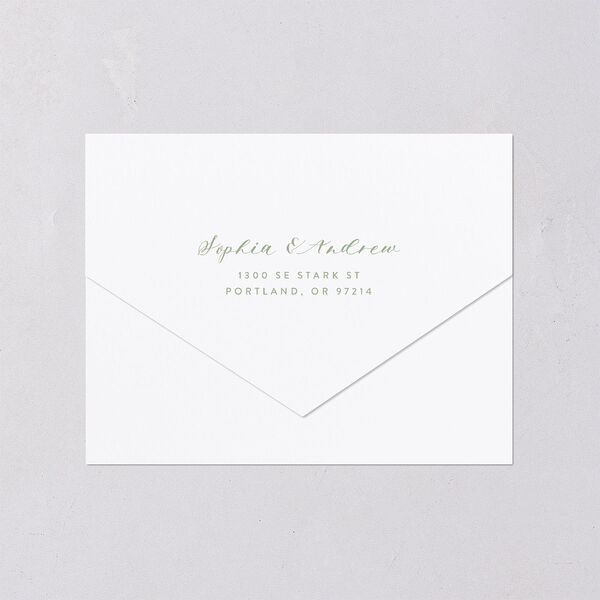 Leafy Ampersand All-in-One Wedding Invitations Eucalyptus Signature Light Both Recipient and Return Addresses No