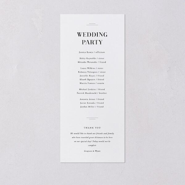 Country Club Wedding Programs Pure White Signature
