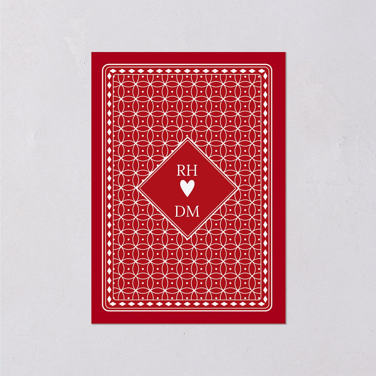 Las Vegas Playing Card Wedding Response Cards Jewel Red Signature