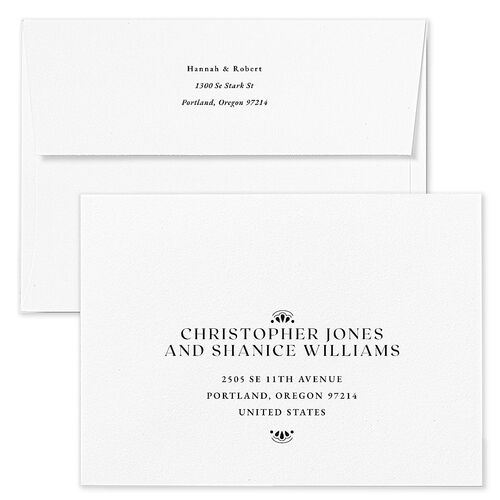 Antique Scallop Frame Wedding Invitation Envelopes White Champagne Recipient Address Standard Signature