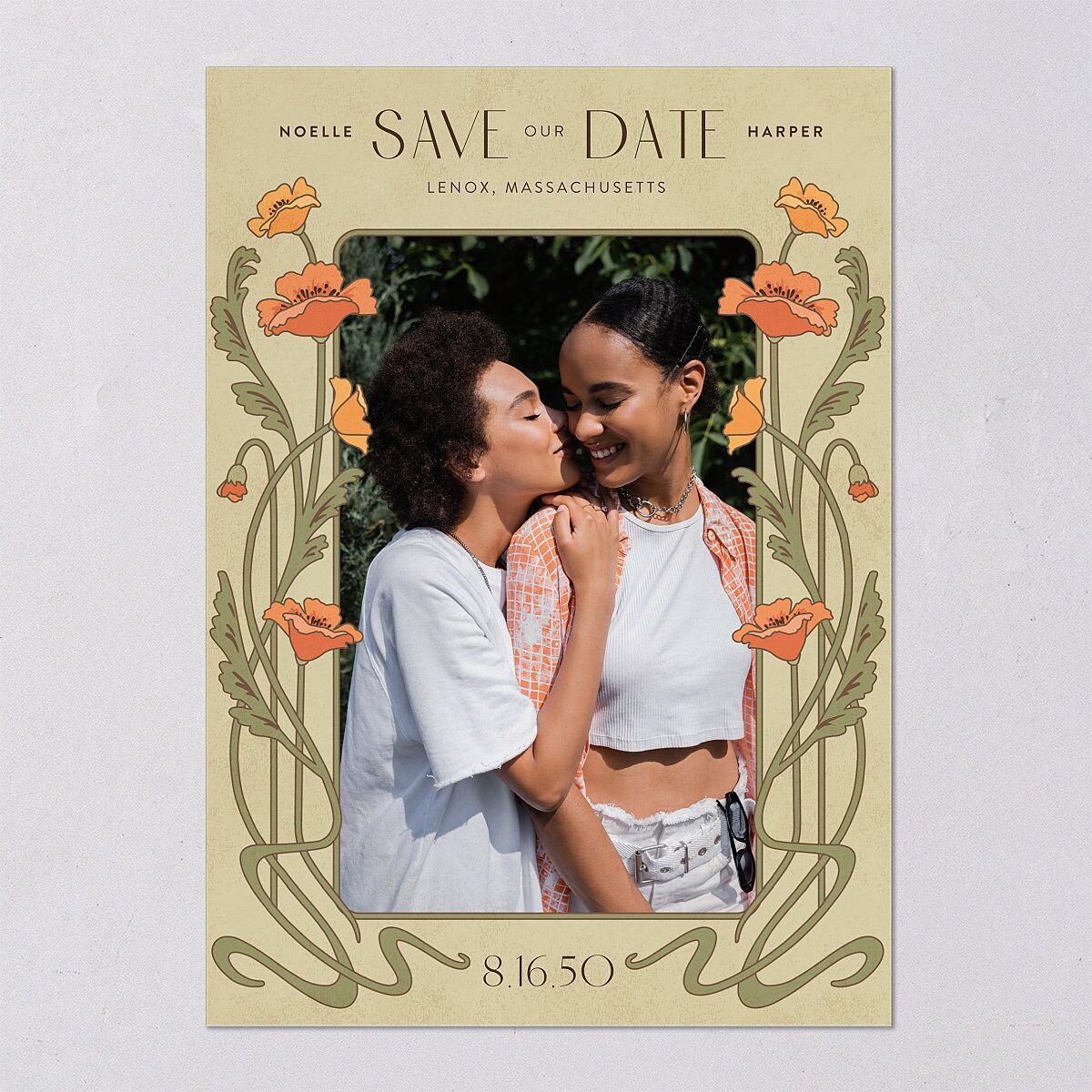 Vintage Nouveau Save The Date Cards — view 11