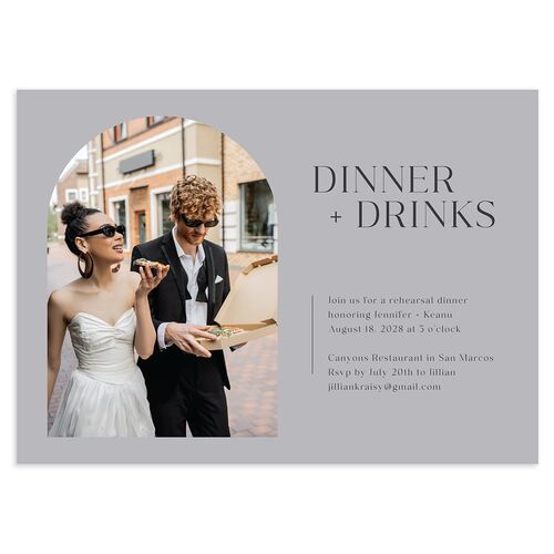 Modern Arch Photo Rehearsal Dinner Invitations Slate Signature Blank Standard