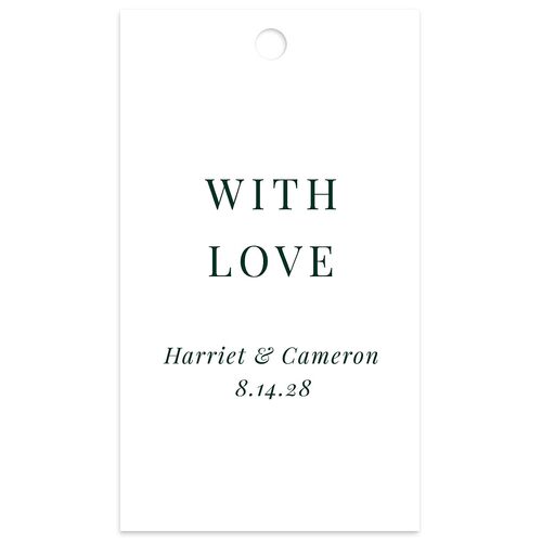 Vintage Landscape Favor Gift Tags Dark Green Signature