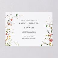 Glistening Wildflower Bridal Shower Invitations Soft Peach Signature Blank Standard