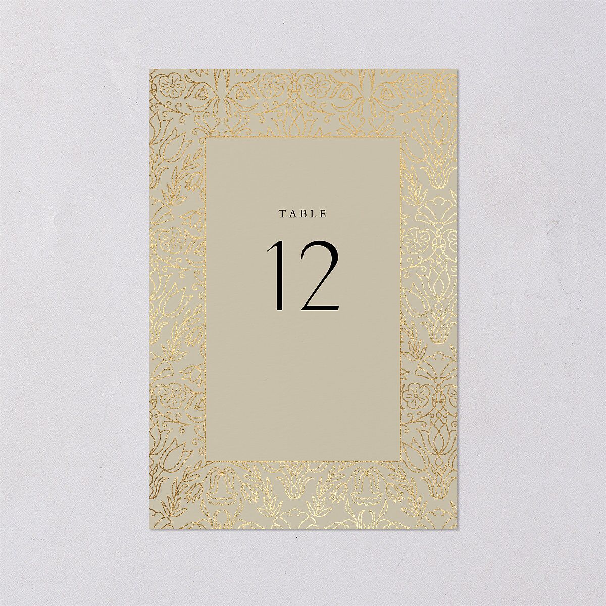 Ornate Regency Table Numbers Gold Bisque Signature