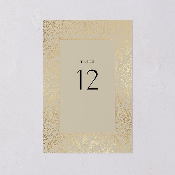 Ornate Regency Table Numbers Gold Bisque Signature