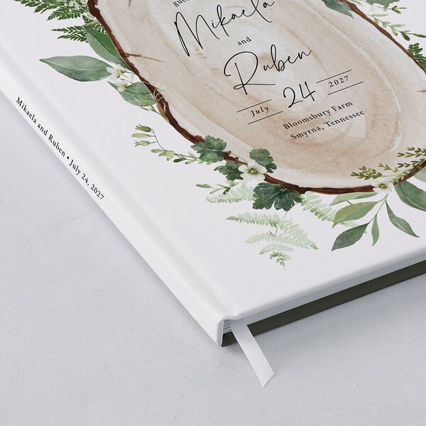Fairytale Woodgrain Slab Guest Books Pure White