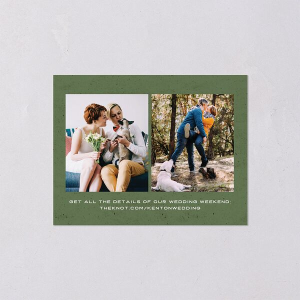 Happy Campers Save the Date Petite Cards Deep Olive Signature smooth Blank No