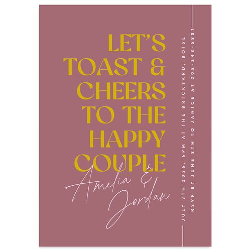 Wedding of the Century Rehearsal Dinner Invitations Mauve Signature Blank Standard