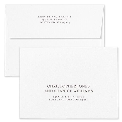 Watercolor Wash Wedding Invitation Envelopes White Standard Pool Both Recipient and Return Addresses Signature