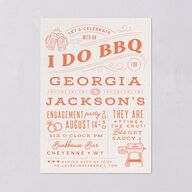 Western I Do BBQ Engagement Party Invitations Soft Peach Signature Blank Standard