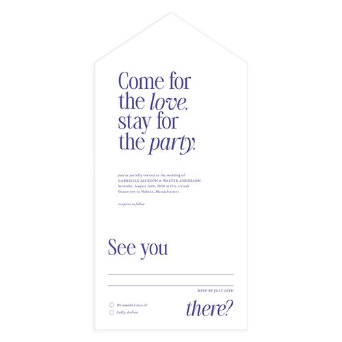 Stay For The Party All-in-One Wedding Invitations Maritime Signature Light Both Recipient and Return Addresses No