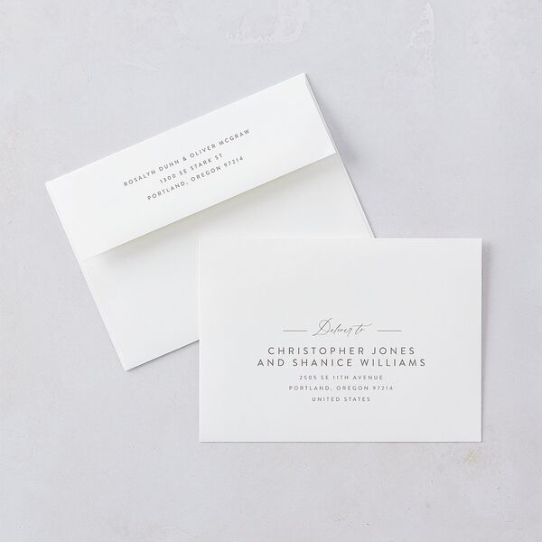 Painted Desert Rehearsal Dinner Invitation Envelopes White Dusty Rose Both Recipient and Return Addresses Signature Standard