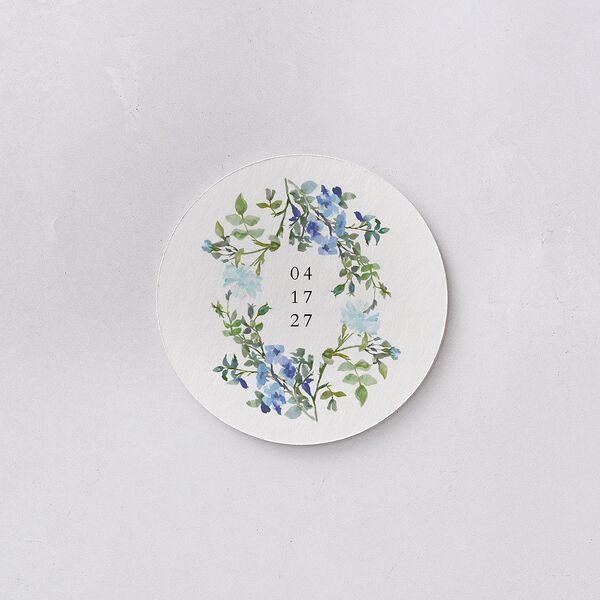 Minimal Floral Coasters Ocean Cardboard Circle