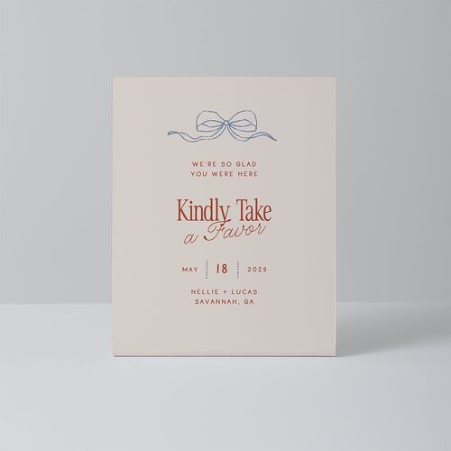Modern Delicate Bows Bar Bended Tabletop Sign X-small Jewel Red Standard Plastic XS Tabletop Bar