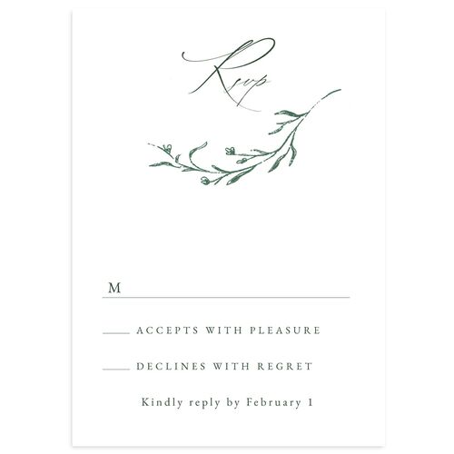 Illustrated Vines Wedding Response Cards Hunter Green Signature Standard