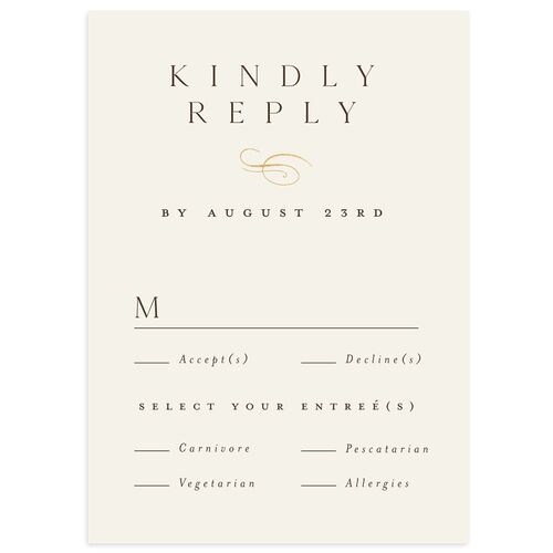 Flourishing Love Wedding Response Cards Gold Sepia Signature Standard